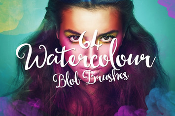 64 Watercolor Blob Brushes