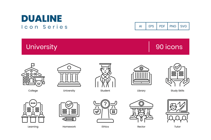 90 University Icons