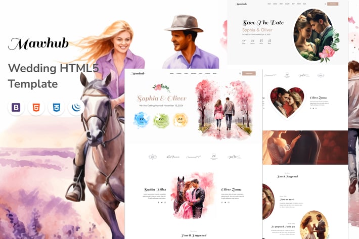 Mawhub - Wedding Invitation HTML5 Template