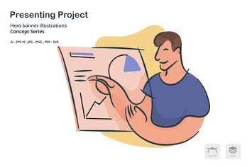 Presenting Project Vector Illustration