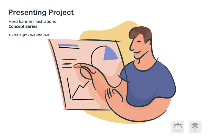Presenting Project Vector Illustration