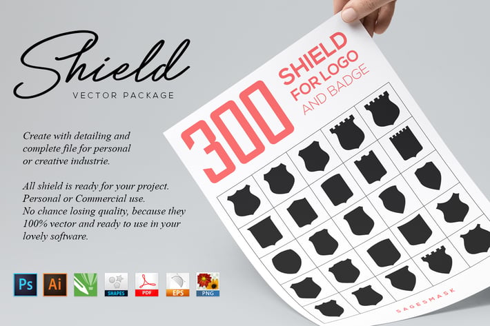 300 Shield For Logo & Badge