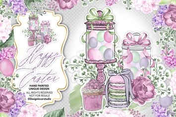 Happy Easter purple design