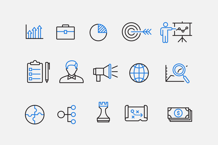 15 Business Strategy Icons
