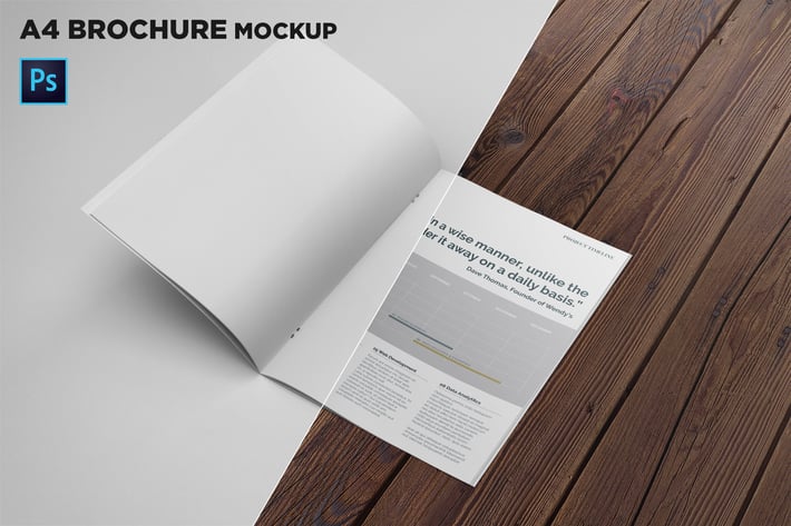 A4 Brochure Mockup Folded Page