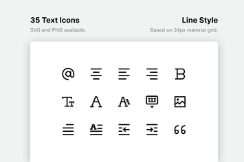 Text and Formatting Line Icons