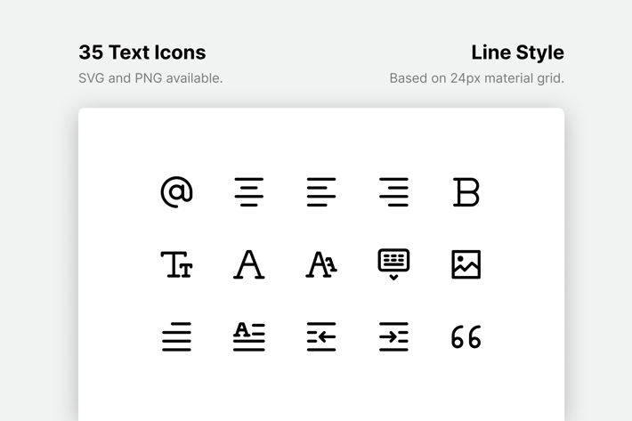 Text and Formatting Line Icons