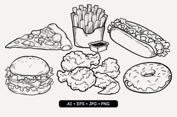 Hand Drawn Fast Food