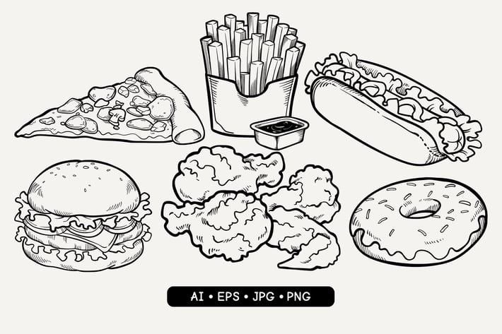 Hand Drawn Fast Food