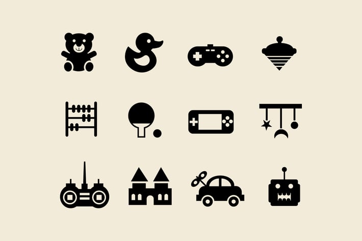 12 Toy and Game Icons