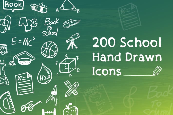 School and Education Hand Drawn  Icons