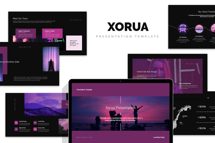 Xorua : Purple Gradient Color Tone Keynote