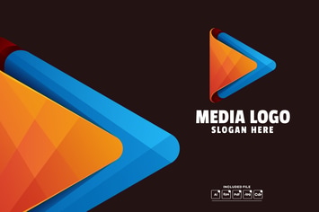 Abstract Media Gradient Logo Template