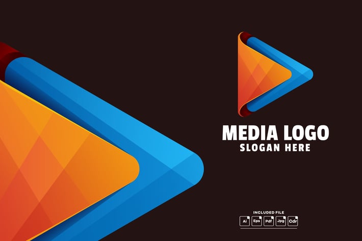 Abstract Media Gradient Logo Template