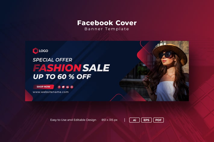 Modern Fashion Sale Facebook Cover Template