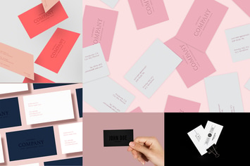 5 Business Card Mock Up Pack Vol 01