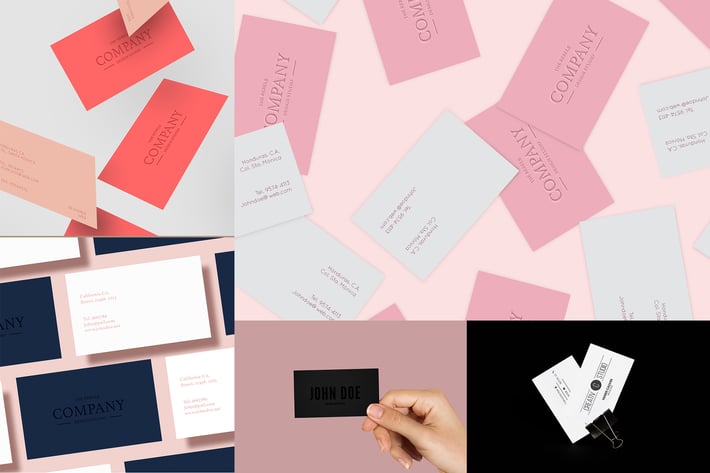 5 Business Card Mock Up Pack Vol 01