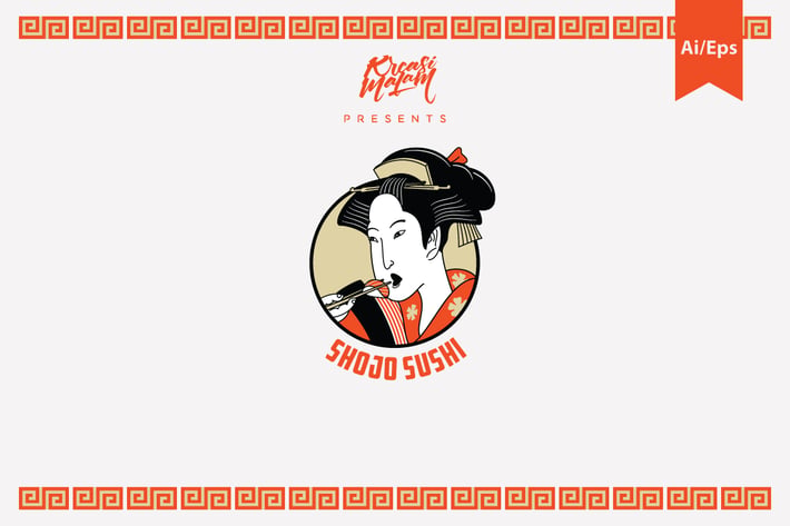Shojo Sushi Logo Template