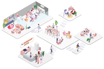 Workshop Coffee Isometric Illustration - G1
