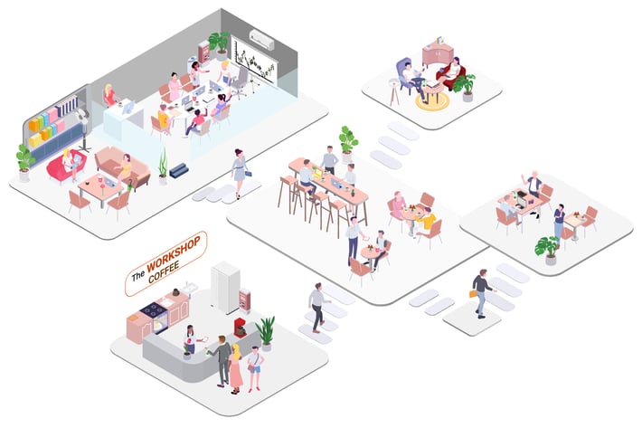 Workshop Coffee Isometric Illustration - G1