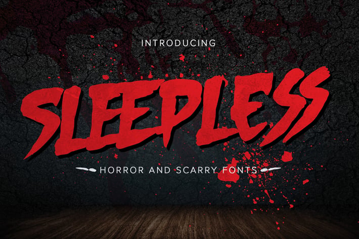 Sleepless - hand drawn Horror Brush font