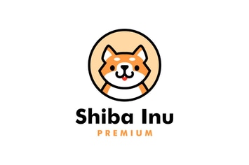 Cute Shiba Inu Dog Cartoon Logo