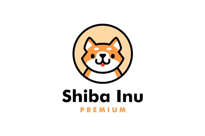 Cute Shiba Inu Dog Cartoon Logo