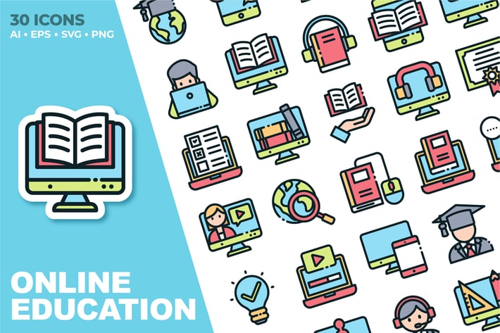 Online Education Icon Set