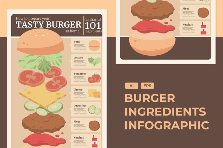 Burger Ingredients  - Food Infographics