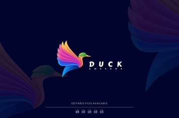 Duck Gradient Colorful Logo