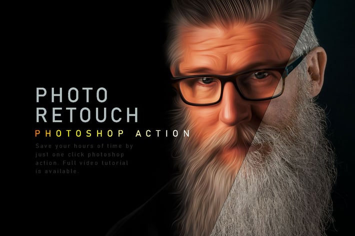 Skin Retouch Photoshop Action, portrait photo edit