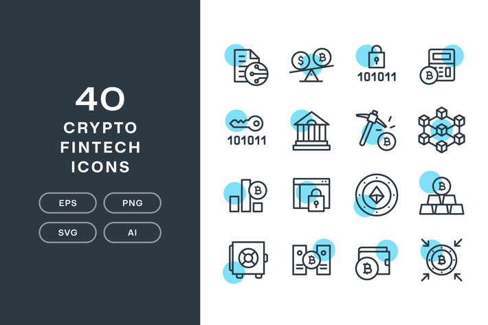 40 Crypto Fintech Icons