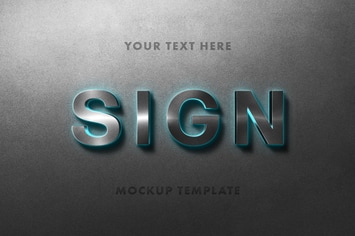 Neon Sign Mockup Template