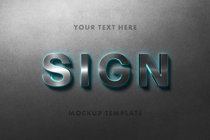 Neon Sign Mockup Template