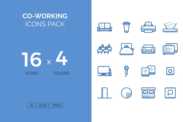 Coworking icons pack