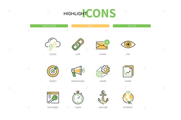 Seo - Modern Line Design Style Icons Set