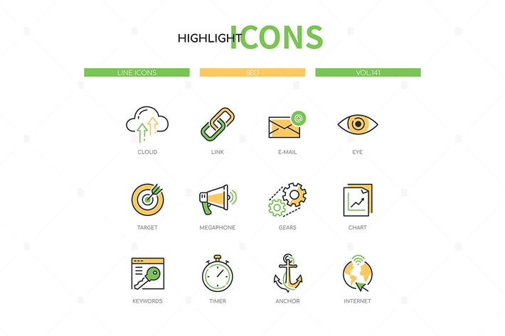 Seo - Modern Line Design Style Icons Set