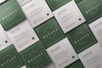 Square Business Card Mockup