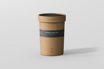 Paper Box Mockup Round - Large Size