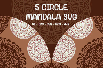 5 Circle Mandala SVG