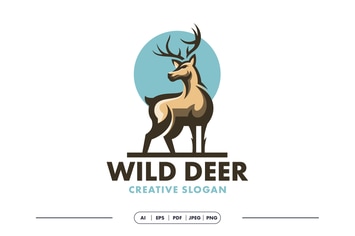 Wild Deer Modern Logo