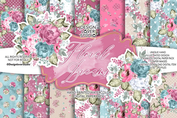 Floral Dreams digital paper pack