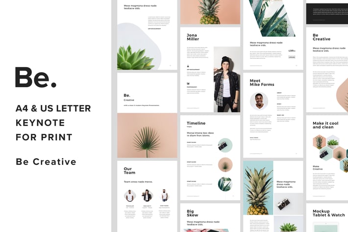 Be. A4 + US Letter Keynote for Print