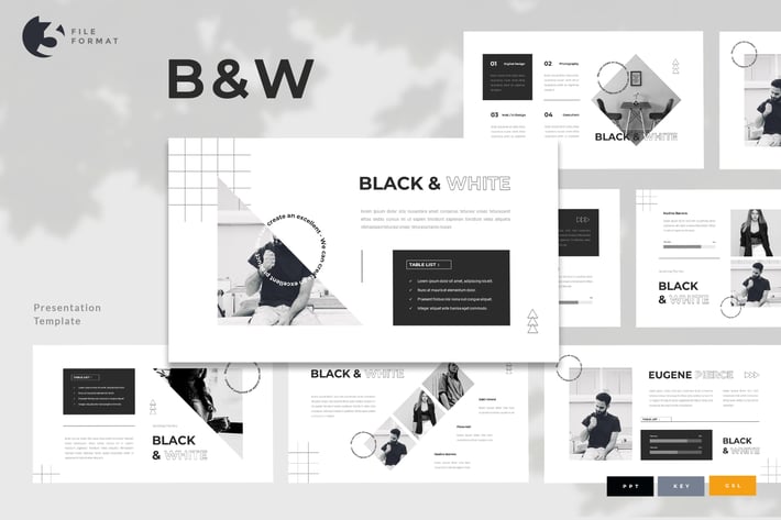 B & W - Creative Monochrome Presentation Template
