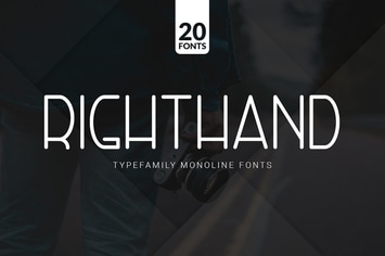 RightHand - 20 Monoline Fonts