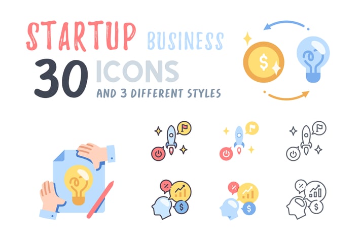 30 Startup Business icon set