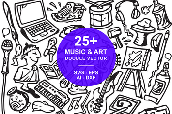 Music and Art Doodle Illustration