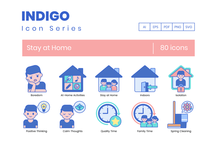 Stay at Home Icons