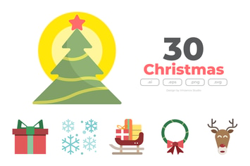 30 Chirstmas Icons - FLAT