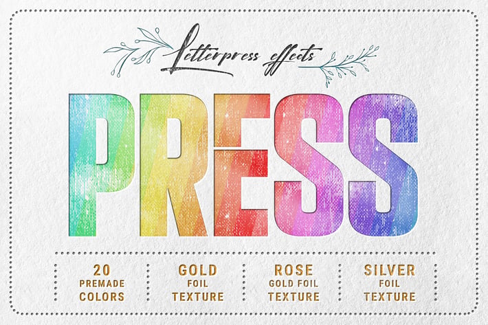 Letterpress - Text & Logo PSD Mockups